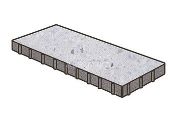 Гранитная тротуарная плитка Готика, Плита Granite FINO, 900x300x100, Мансуровский 1