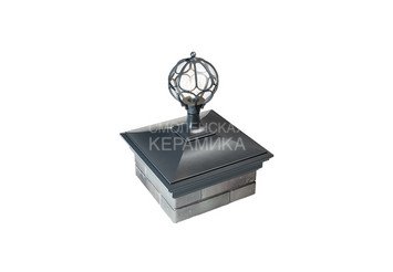 Колпак Zking Monblan 385 x 385 на 1,5 кирпича под фонарь серый 1