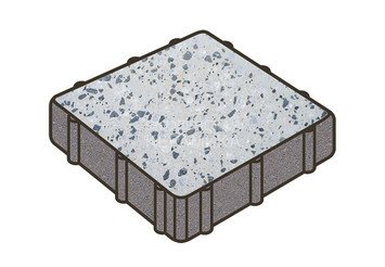Гранитная тротуарная плитка Готика, Квадрат Granite FINO, 300x300x80, Грис Парга 1