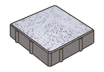 Гранитная тротуарная плитка Готика, Квадрат Granite FINO, 200x200x80, Покостовский 1