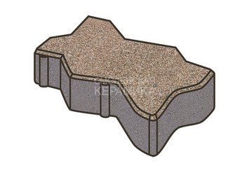 Тротуарная плитка Готика, Зигзаг/Волна Premiun Gold, 225x112,5x100 мм, цвет Голд 5 1