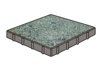 Гранитная тротуарная плитка Готика, Квадрат Granite FINO, 600x600x100, Порфир 1