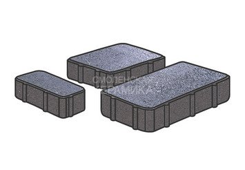 Гранитная тротуарная плитка Готика, Новый город Granite FINO, 80 мм, Амфиболит 1