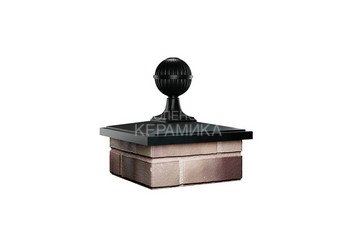 Колпак с шаром Zking Bona 385 х 385 с посадкой на 1,5 кирпича черный 3
