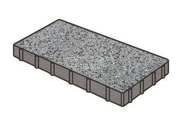 Гранитная тротуарная плитка Готика, Плита Granite FINO, 800x400x80, Белла Уайт 1