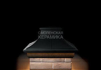 Колпак Zking Monblan Premium 385х385 с подсветкой на 1,5 кирпича черный 3