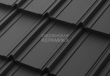Модульная черепица AQUASYSTEM Берген PE Rooftop Бархат, Zn180, Чёрный матовый RAL9005, 1165х765мм 1