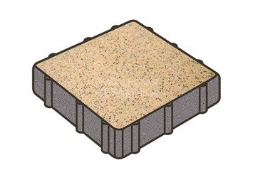 Гранитная тротуарная плитка Готика, Квадрат Granite FINO, 300x300x80, Жельтау 1