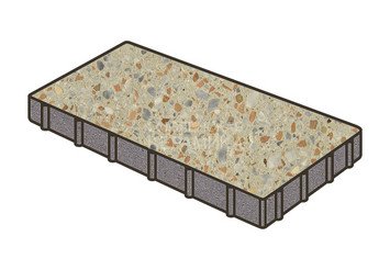 Гранитная тротуарная плитка Готика, Плита Granite FINO, 800x400x80, Зарф 1