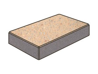 Гранитная тротуарная плитка Готика, Картано Granite FINO, 300x150x80, Павловское