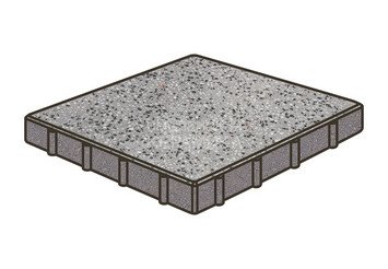 Гранитная тротуарная плитка Готика, Квадрат Granite FINO, 600x600x100, Цветок Урала 1