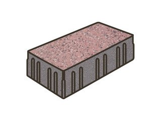Гранитная тротуарная плитка Готика, Скада Granite FINO, 225x150x100, Ладожский