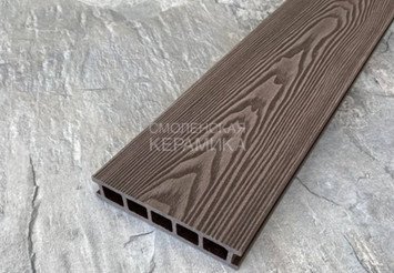 Террасная доска двусторонняя пустотелая Latitudo Euro 3D 139х27х6000 мм, Шоколад 2