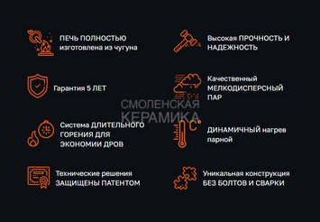 Печь чугунная для бани Технолит ИСКАНДЕР 14 (М) в сетке 4