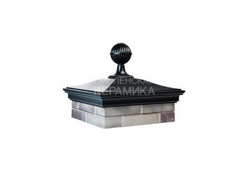 Колпак Zking Monblan 520 х 520 на 2 кирпича с шаром черный 1