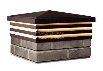 Колпак с подсветкой Zking Bona 385 х 385 с посадкой на 1,5 кирпича коричневый 2