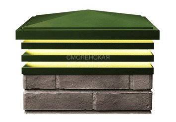 Колпак с подсветкой Zking Bona 385 х 385 с посадкой на 1,5 кирпича зеленый 3