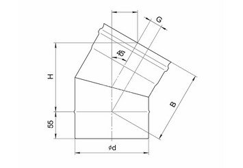 Колено угол 135° (430/0,8 мм / эмаль /600° черная) Ф115 BLACKSIDE 2