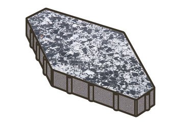 Гранитная тротуарная плитка Готика, Зарядье Granite FINO, 600x400x100, Диорит 1