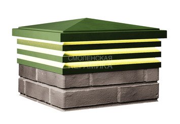 Колпак с подсветкой Zking Bona 385 х 385 с посадкой на 1,5 кирпича зеленый 2