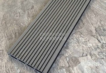 Террасная доска Latitudo Optima фактура дерева, вельвет, 146х24х3000 мм, Графит 3