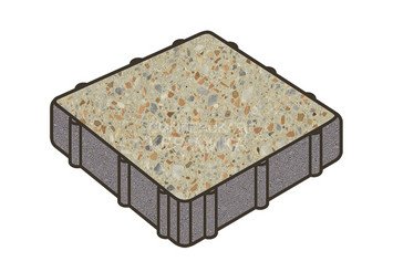 Гранитная тротуарная плитка Готика, Квадрат Granite FINO, 300x300x80, Зарф 1