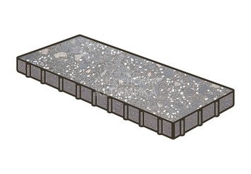 Гранитная тротуарная плитка Готика, Плита Granite FINO, 500x250x120, Ильменит 1