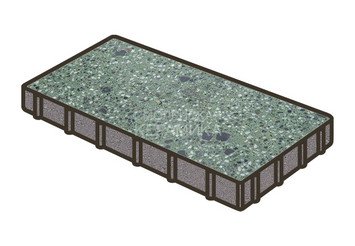 Гранитная тротуарная плитка Готика, Плита Granite FINO, 600x200x80, Порфир 1