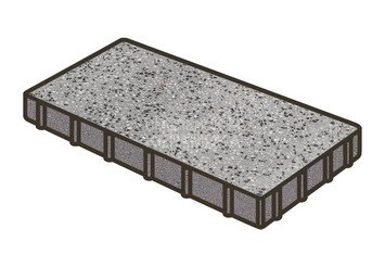 Гранитная тротуарная плитка Готика, Плита Granite FINO, 400x200x80, Цветок Урала 1
