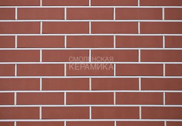 Кирпич облицовочный КЕРМА 1НФ, Бордо гладкий, утолщенная стенка 1