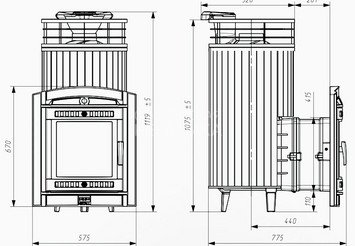 Печь банная «Атмосфера XL» Талькохлорит ламель+сетка с газовой горелкой 4