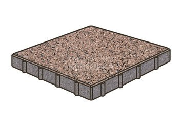 Тротуарная плитка Готика, Квадрат Premium Gold, 500x500x120 мм, цвет Голд 16 1