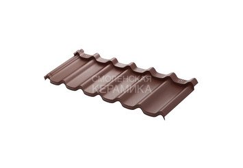 Модульная черепица AQUASYSTEM Стокгольм PE Rooftop Бархат Zn 180 Коричневый RAL 8017 1185х430 мм 1