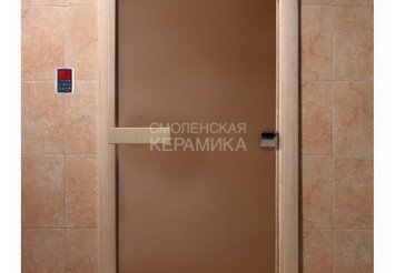 Дверь бан. DW 2000*800 кор. ольха-липа, кедр БРОНЗА МАТОВОЕ, левая (00022) 1