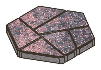 Гранитная тротуарная плитка Готика, Полигональ Granite FINO, 80 мм, Дымовский 1