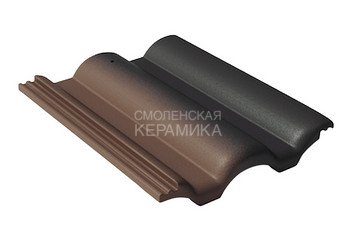 Цементно-песчаная черепица рядовая BRAAS Таунус, антик тёмно-коричневый 2