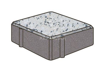 Гранитная тротуарная плитка Готика, Квадрат Granite FINO, 100x100x80, Грис Парга 1