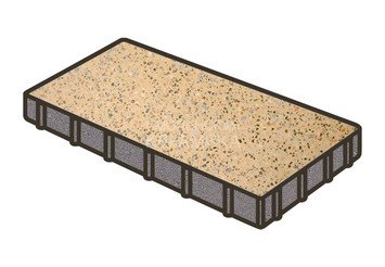 Гранитная тротуарная плитка Готика, Плита Granite FINO, 400x200x80, Жельтау 1