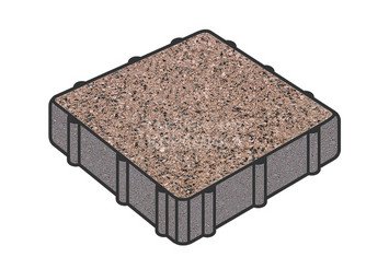 Тротуарная плитка Готика, Квадрат Premium Gold, 300x300x100 мм, цвет Голд 16 1