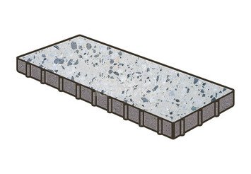 Гранитная тротуарная плитка Готика, Плита Granite FINO, 1000x500x100, Грис Парга 1