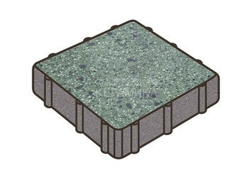 Гранитная тротуарная плитка Готика, Квадрат Granite FINO, 400x400x80, Порфир 1