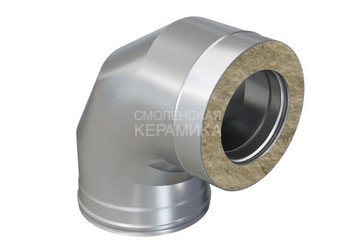 Сэндвич-колено 90° (AISI 430/0,5мм + оц.) Ф115х200, Ferrum GS 30-50 1