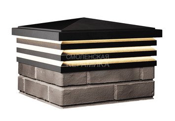 Колпак с подсветкой Zking Bona 385 х 385 с посадкой на 1,5 кирпича черный 2