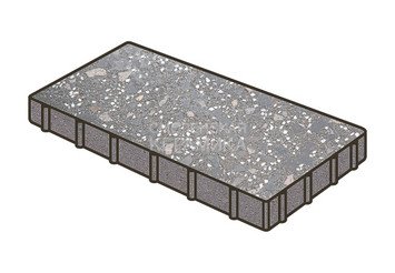 Гранитная тротуарная плитка Готика, Плита Granite FINO, 600x200x100, Ильменит 1