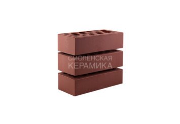Кирпич облицовочный КЕРМА 1НФ, Бордо гладкий, утолщенная стенка 2