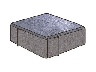 Гранитная тротуарная плитка Готика, Квадрат Granite FINO, 150x150x80, Амфиболит