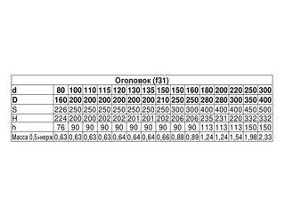 Оголовок (430/0,5 + нерж.) Ф100х200