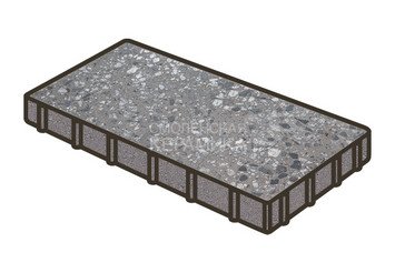 Гранитная тротуарная плитка Готика, Плита Granite FINO, 400x200x80, Галенит 1