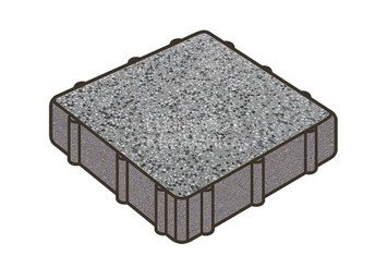 Гранитная тротуарная плитка Готика, Квадрат Granite FINO, 400x400x80, Белла Уайт 1