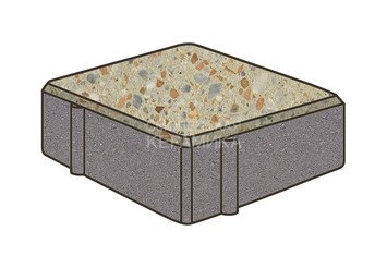 Гранитная тротуарная плитка Готика, Квадрат Granite FINO, 150x150x80, Зарф 1